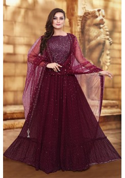 Exclusive Wine Color Gown